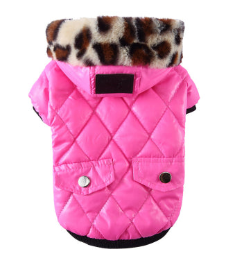Fur Collar Fleece Dog Coat