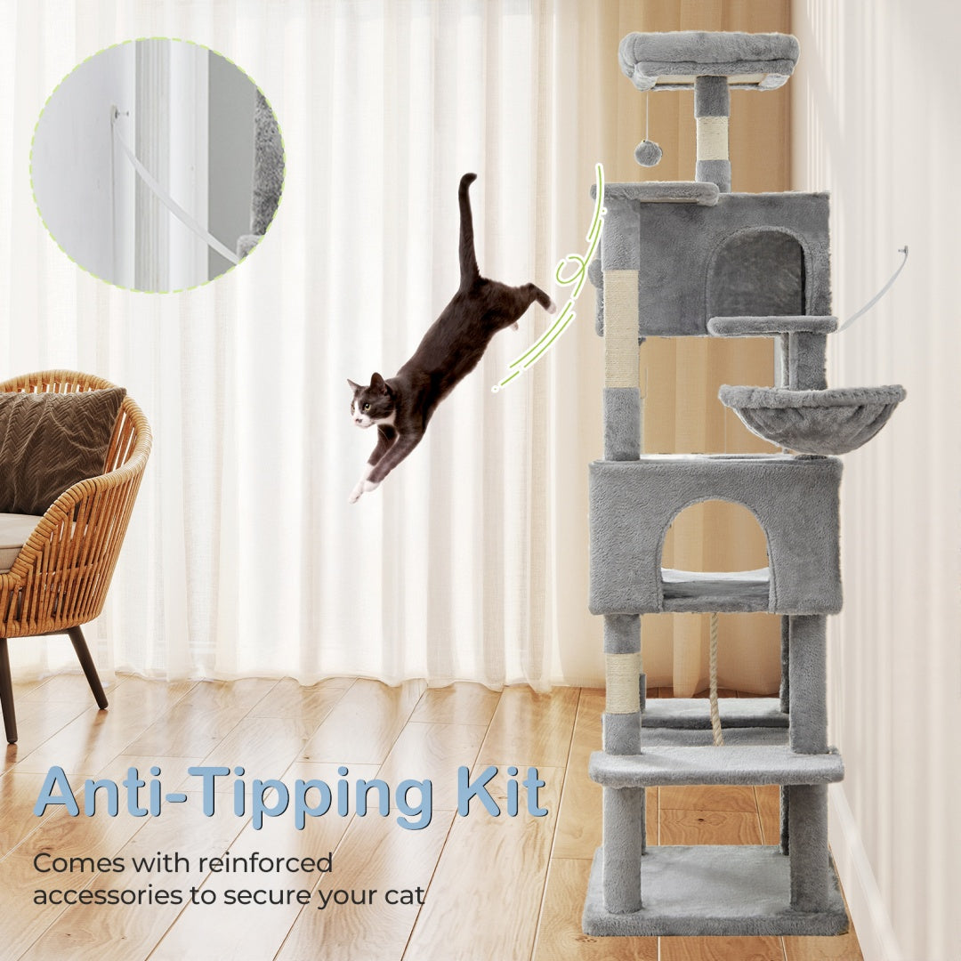 66" Multi-Cat Tree Tower with Hammock & Condos (view 10)