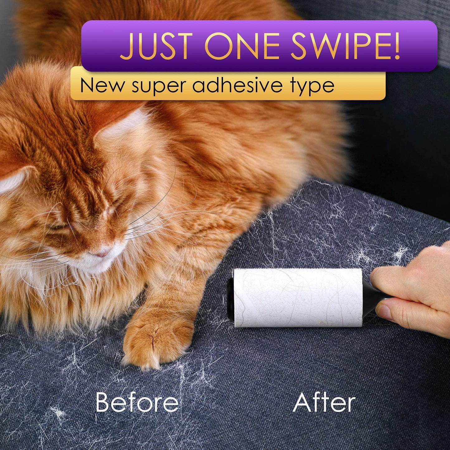 Pet Hair Lint Roller with 5 Refills (450 Sheets)