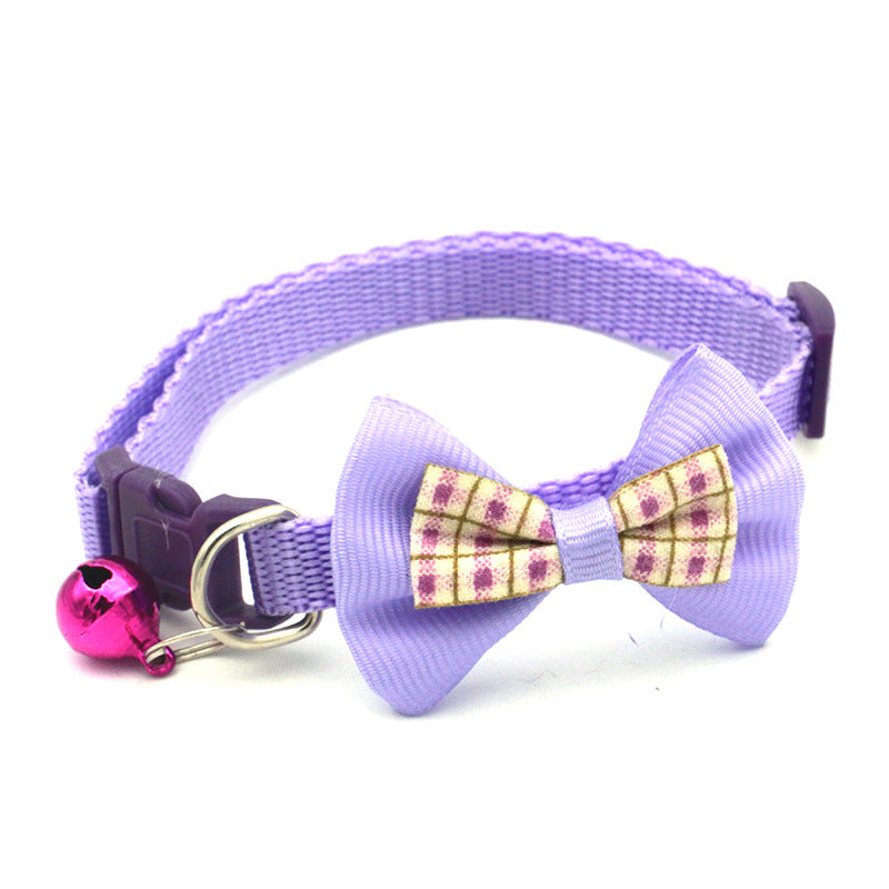 Plaid Bow Pet Collar