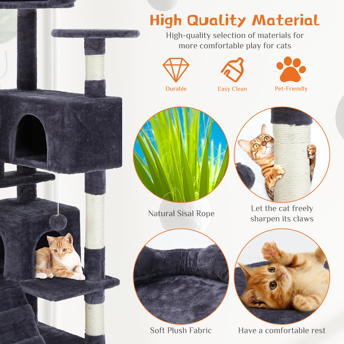 Multi-Level Cat Tree with Double Condos & Sisal Posts (view 10)