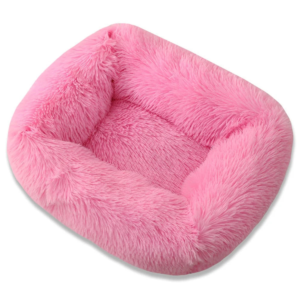 Long Plush Square Dog Bed