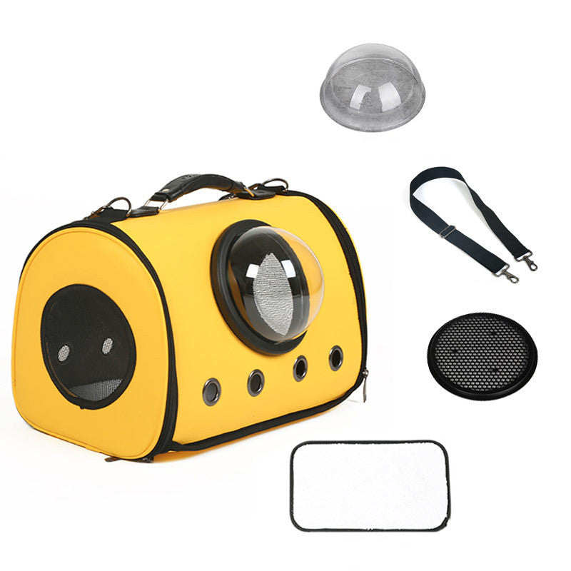 Space Capsule PU Leather Crossbody Cat Carrier