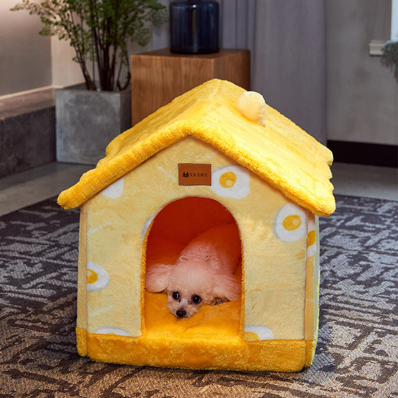 Self-Warming Enclosed Plush Pet House
