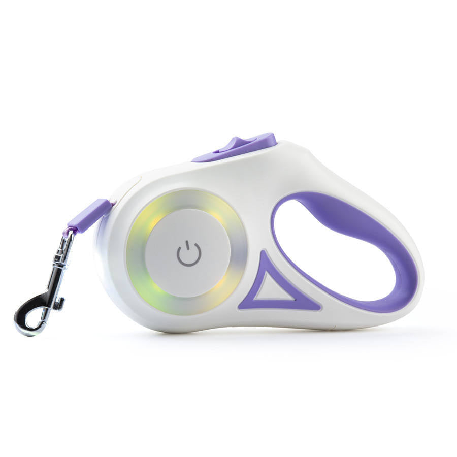 LED Glow Retractable Dog Leash with Auto Retraction
