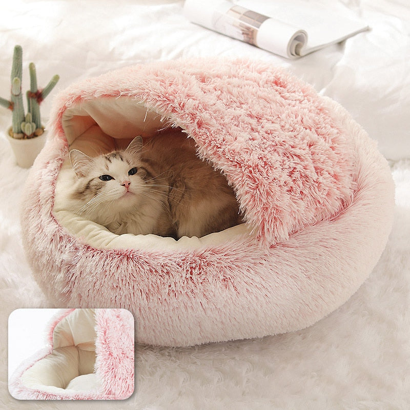 2-in-1 Round Plush Pet Bed