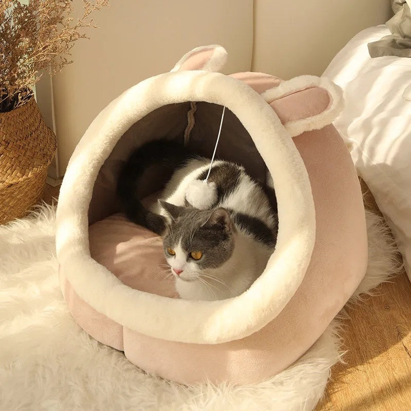 Cozy Character Cave Cat Bed