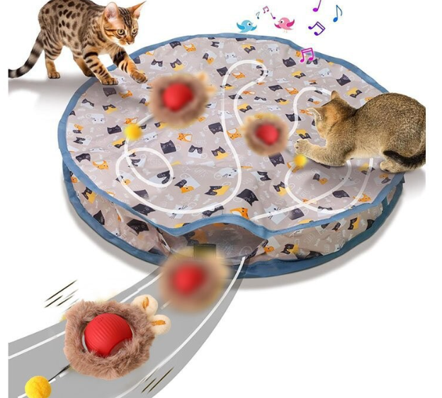 Motion-Activated Cat Ball with Play Mat