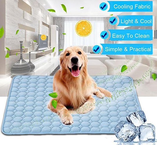 Premium ice silk instant-cooling pet mat for dogs and cats beat summer heat
