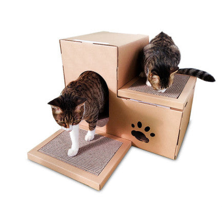 Two-Story Cat House with Catnip Toy