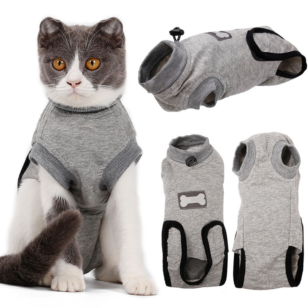 Help Your Cat Heal Post Surgery Anti-Lick Recovery Suit, No Cone Needed