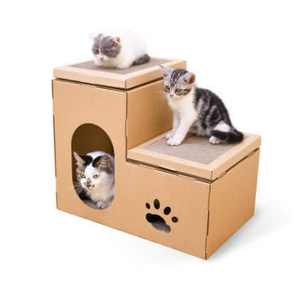 Two-Story Cat House with Catnip Toy
