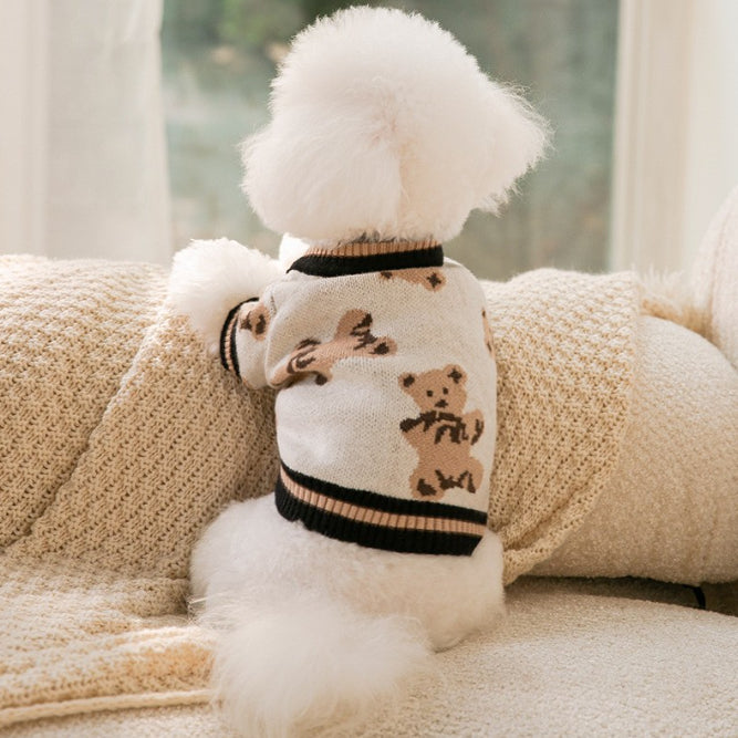 Preppy, Polished and Pet-Approved V-Neck Striped Dog and Cat Sweater Vest