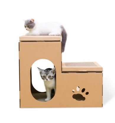 Two-Story Cat House with Catnip Toy
