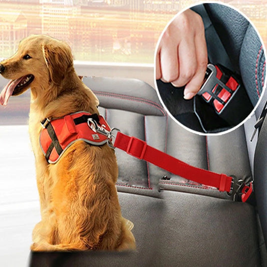 Adjustable nylon pet car seat belt safety harness clip for dogs and cats