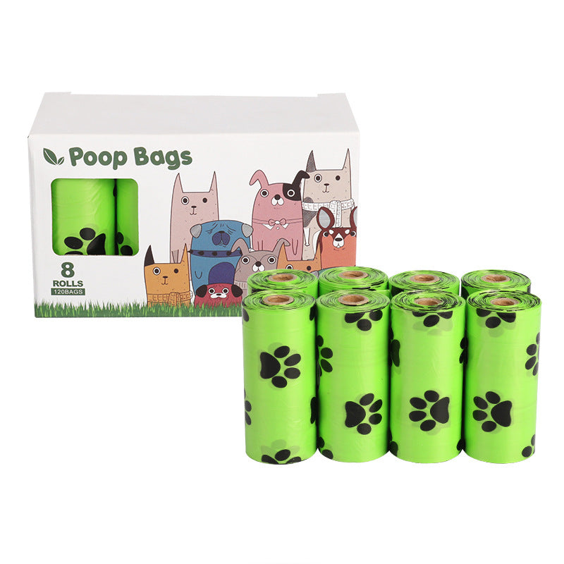 EPI-degradable dog poop bags showing multi-roll packaging