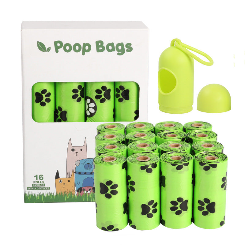 Biodegradable pet waste bags dispensing from roll