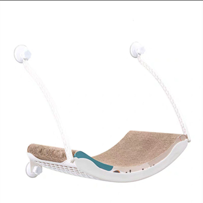Wall-Mounted Cat Hammock with Scratcher