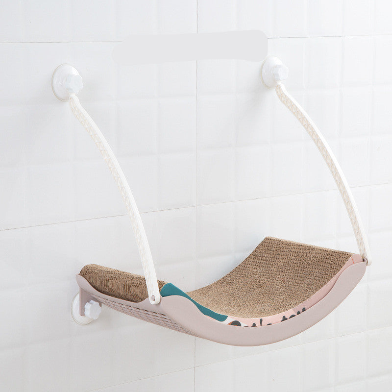 Wall-Mounted Cat Hammock with Scratcher