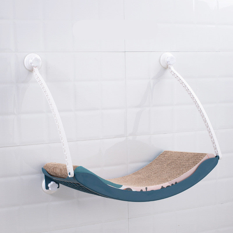Wall-Mounted Cat Hammock with Scratcher