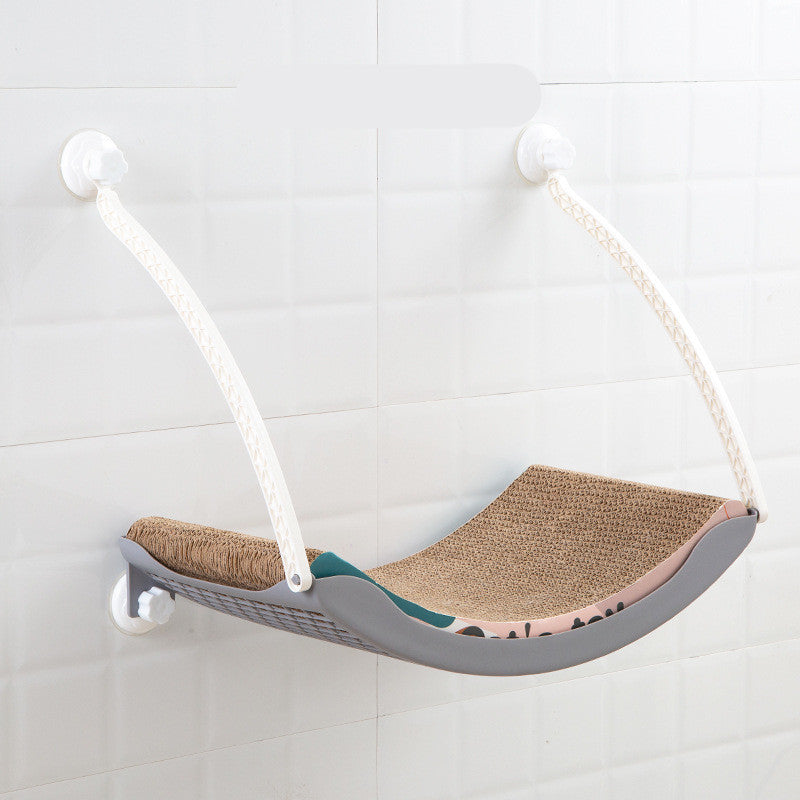Wall-Mounted Cat Hammock with Scratcher