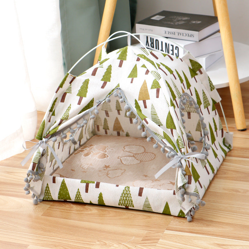 Waterproof cat hideaway tent bed with enclosed design