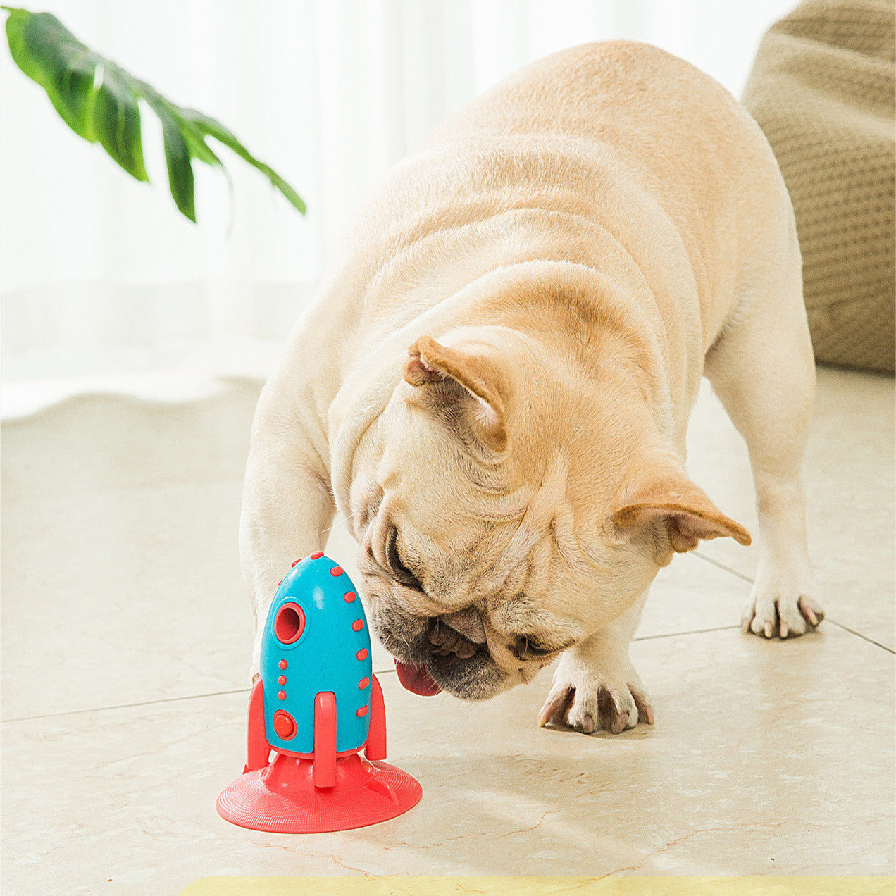Dogs Are Obsessed With This Rocket Silicone Treat Dispensing Chew Toy
