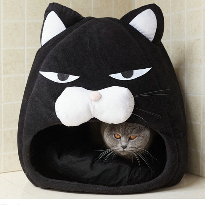 Stylish Plush Cat House Bed