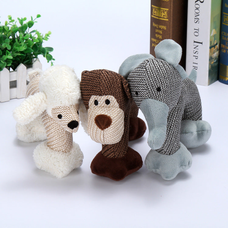 Monkey squeaky plush dog toy for puppies and small breeds