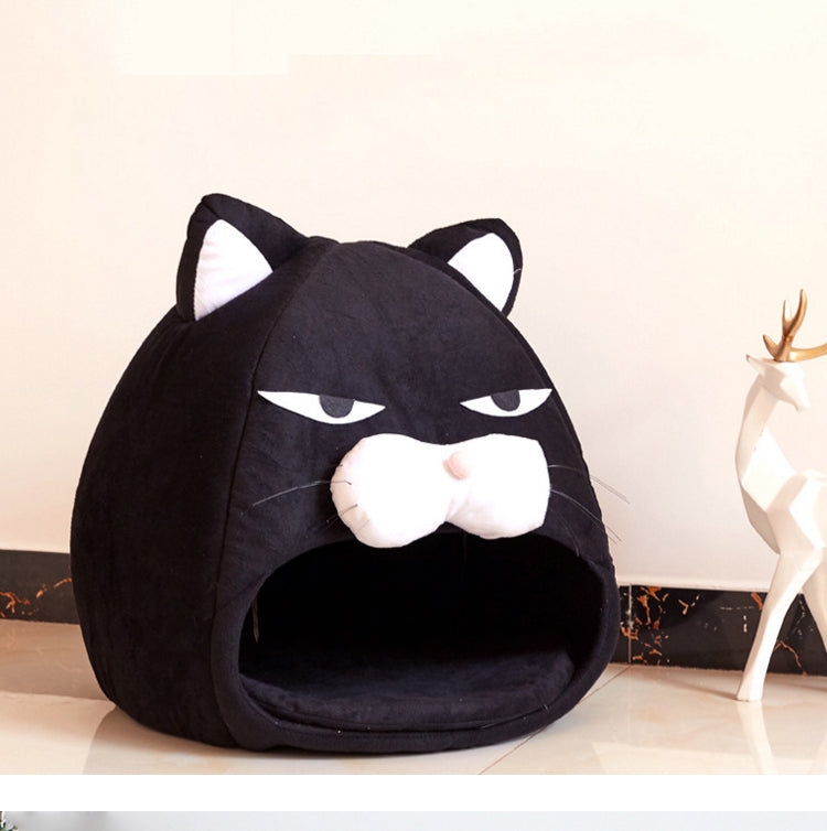 Stylish Plush Cat House Bed