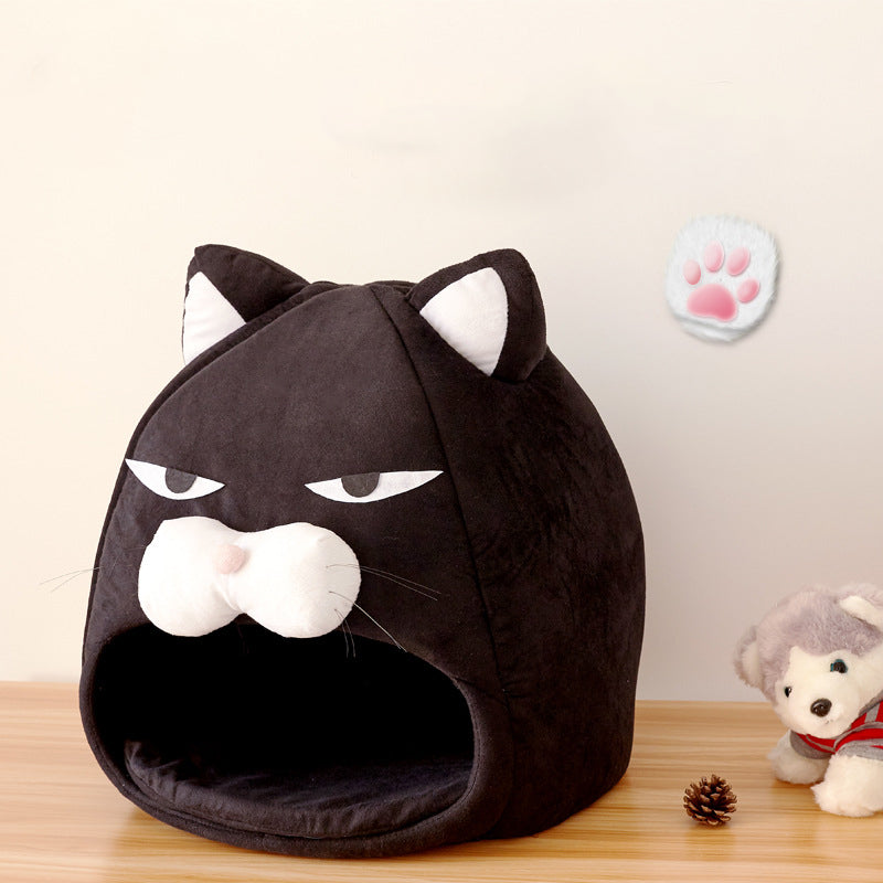 Stylish Plush Cat House Bed