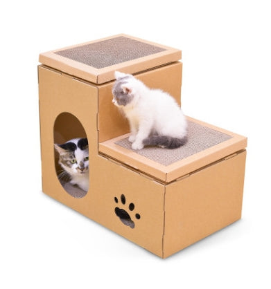 Two-Story Cat House with Catnip Toy