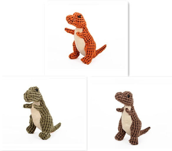 Squeaky Dinosaur Plush Dog Chew Toy