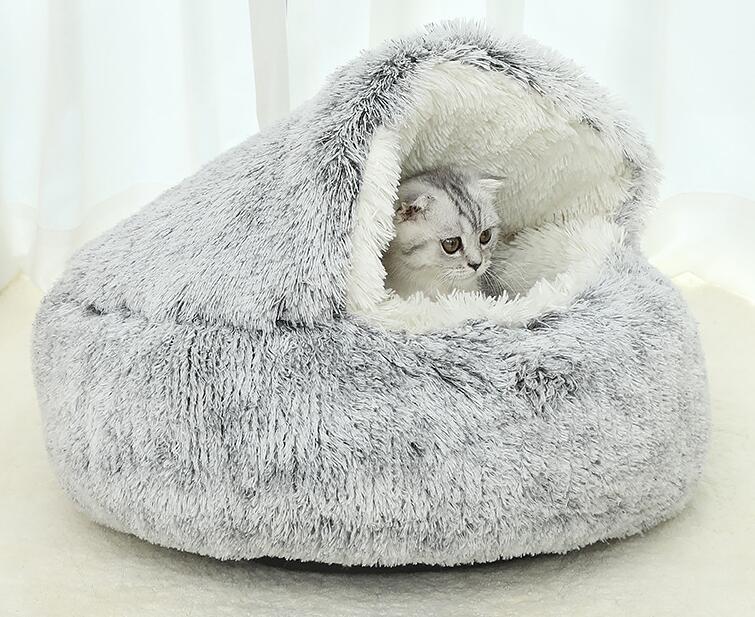 2-in-1 Round Plush Pet Bed