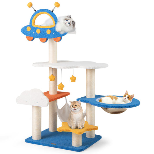49" Space Adventure Cat Tree with UFO Perch, Hammock & Sisal Posts