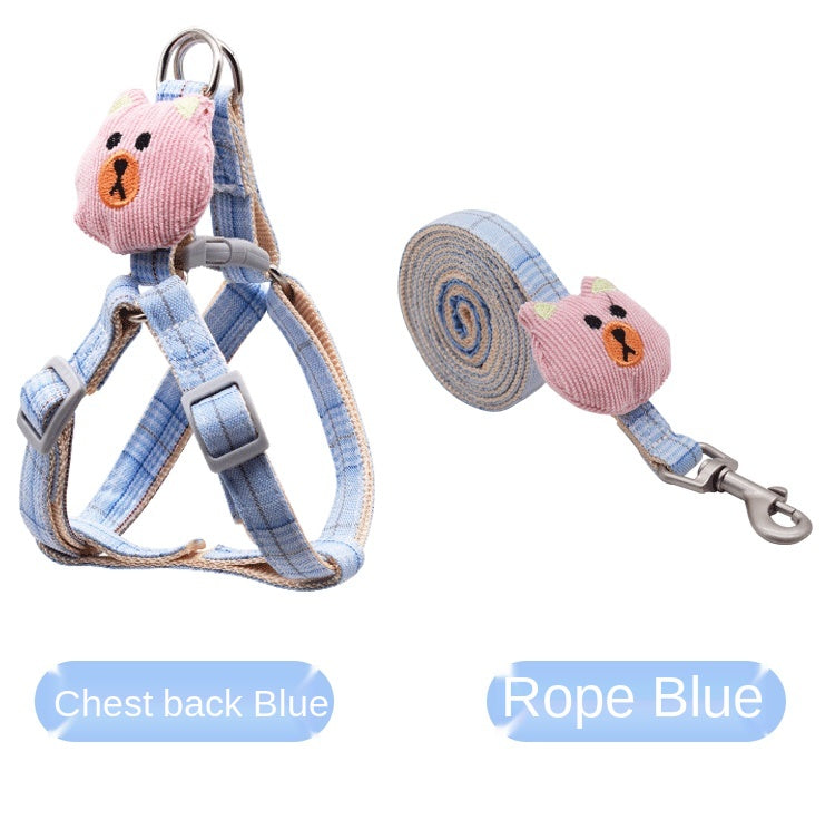 Cotton Bear Puppet Dog Harness with Leash
