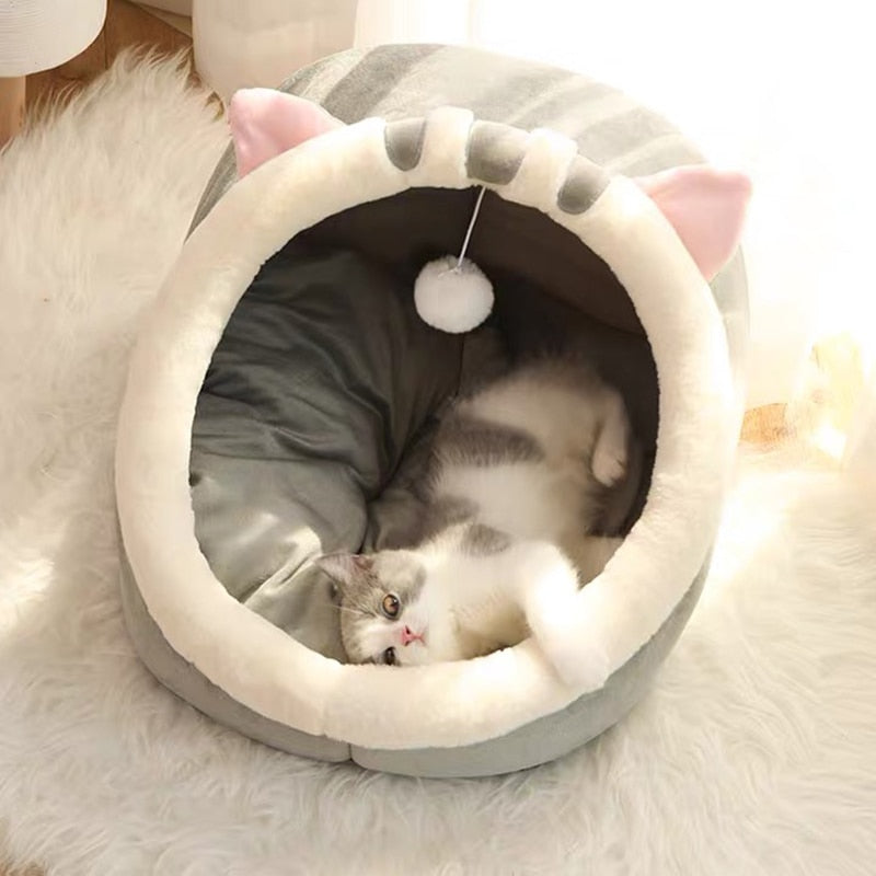 Cozy Character Cave Cat Bed
