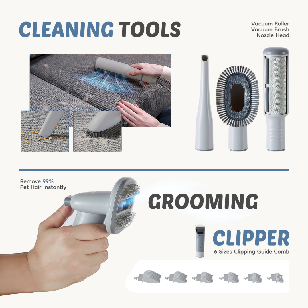 Grooming vacuum attachments detail