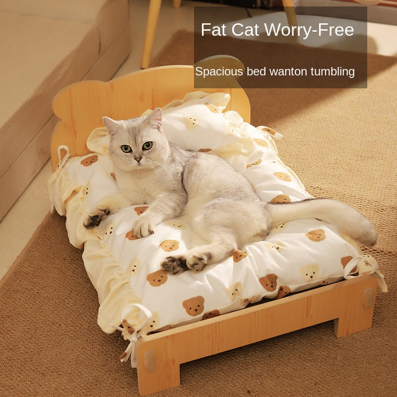 Solid Wood Princess Cat Bed