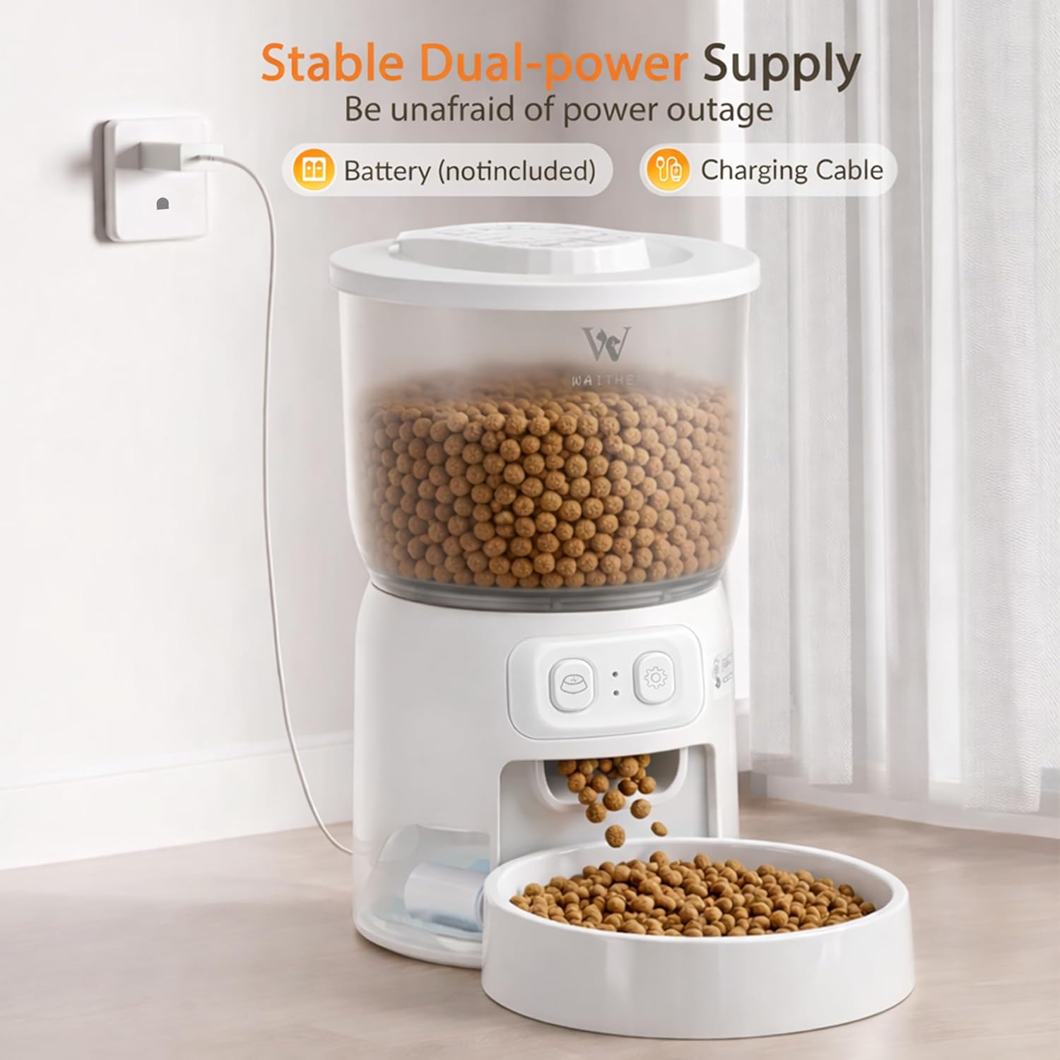 Pet feeder food hopper