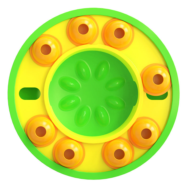 IQ puzzle dog bowl with spinning compartments for mental stimulation