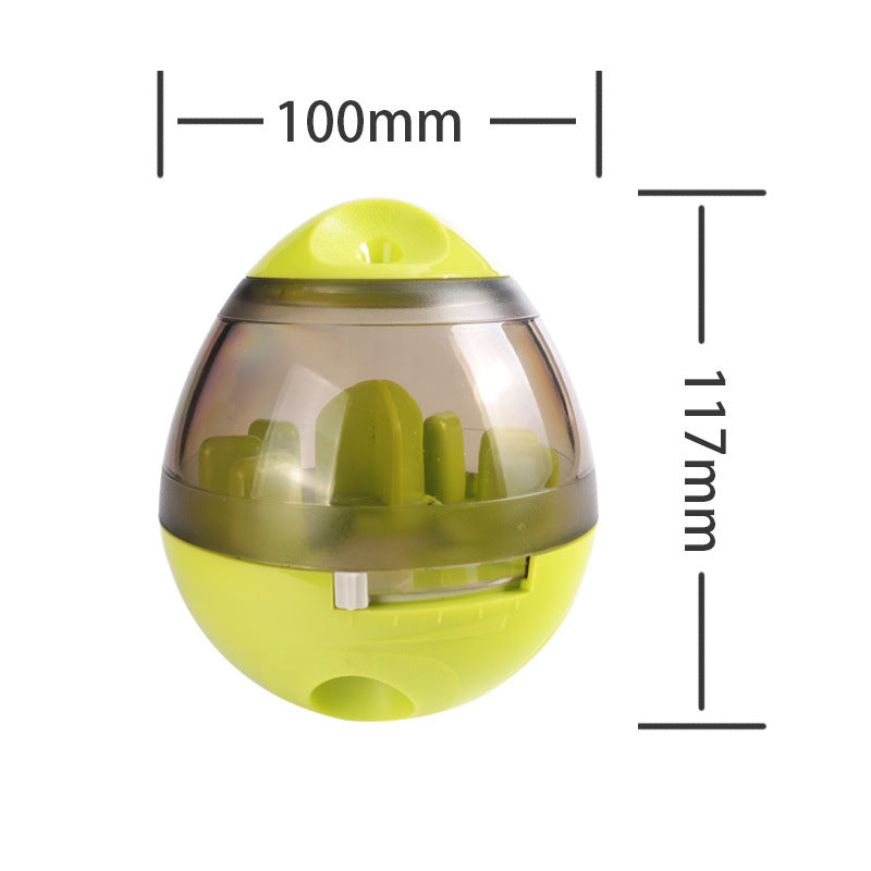 Treat-dispensing dog puzzle ball slowing down eating