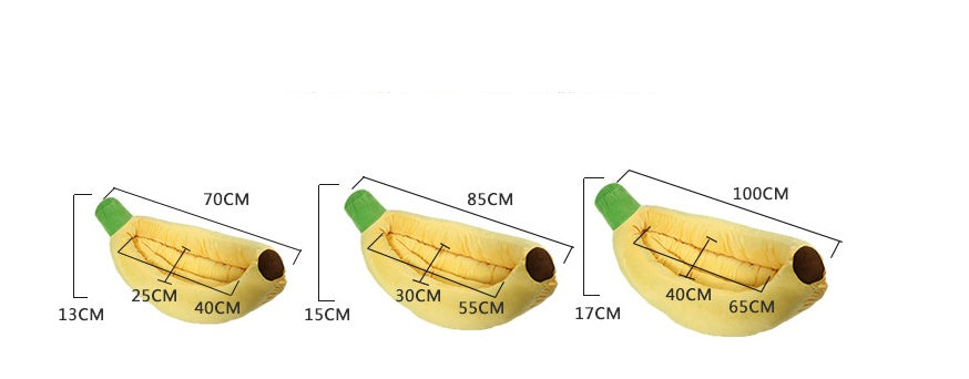 Banana-Shaped Plush Pet Nest Bed
