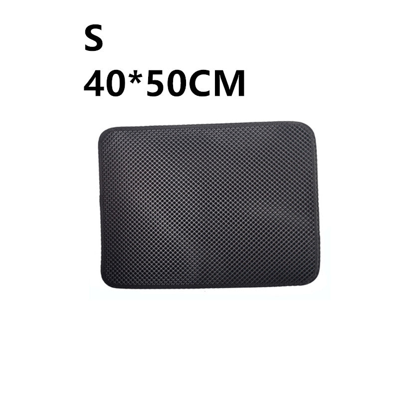Cat litter trapping mat shown catching litter particles
