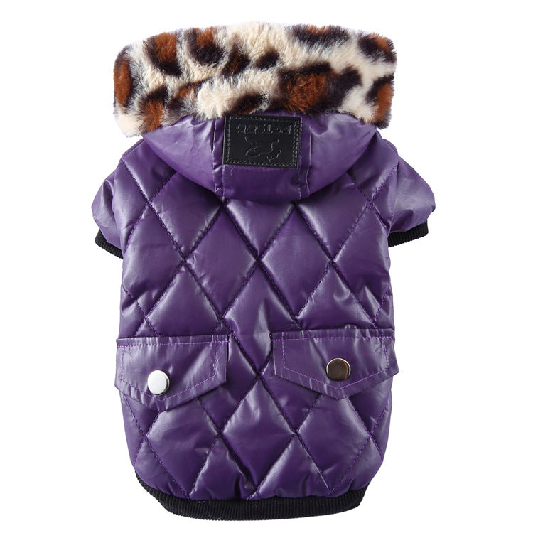 Fur Collar Fleece Dog Coat