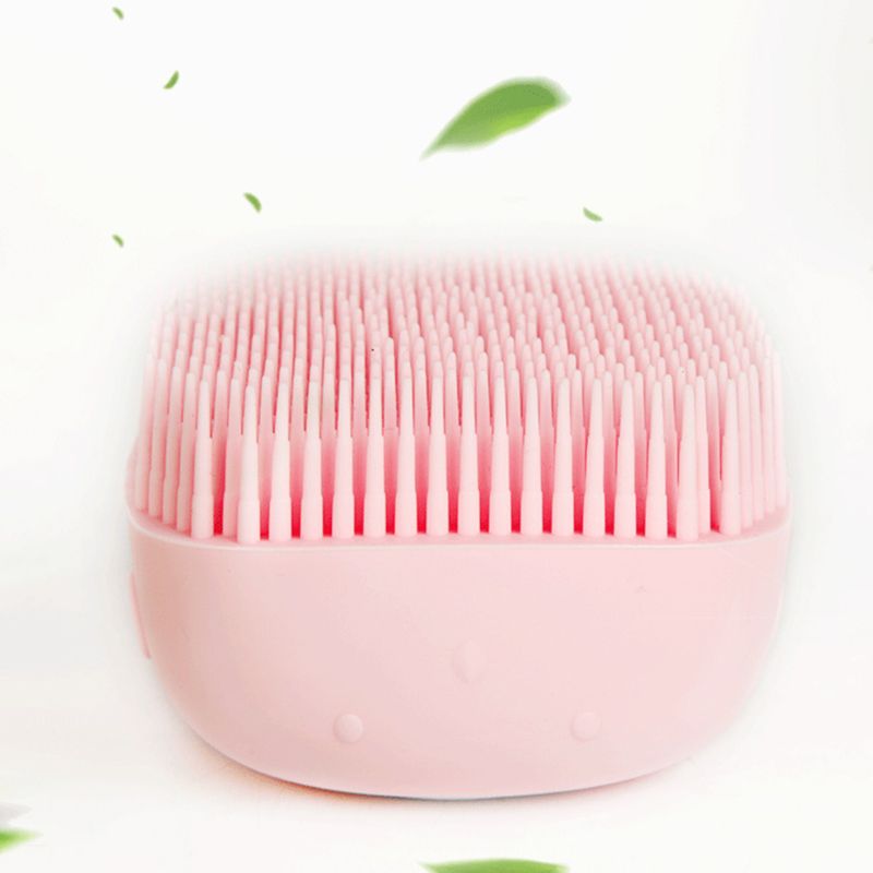 Silicone pet grooming scrubber with built-in shampoo dispenser