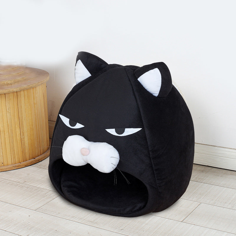 Stylish Plush Cat House Bed