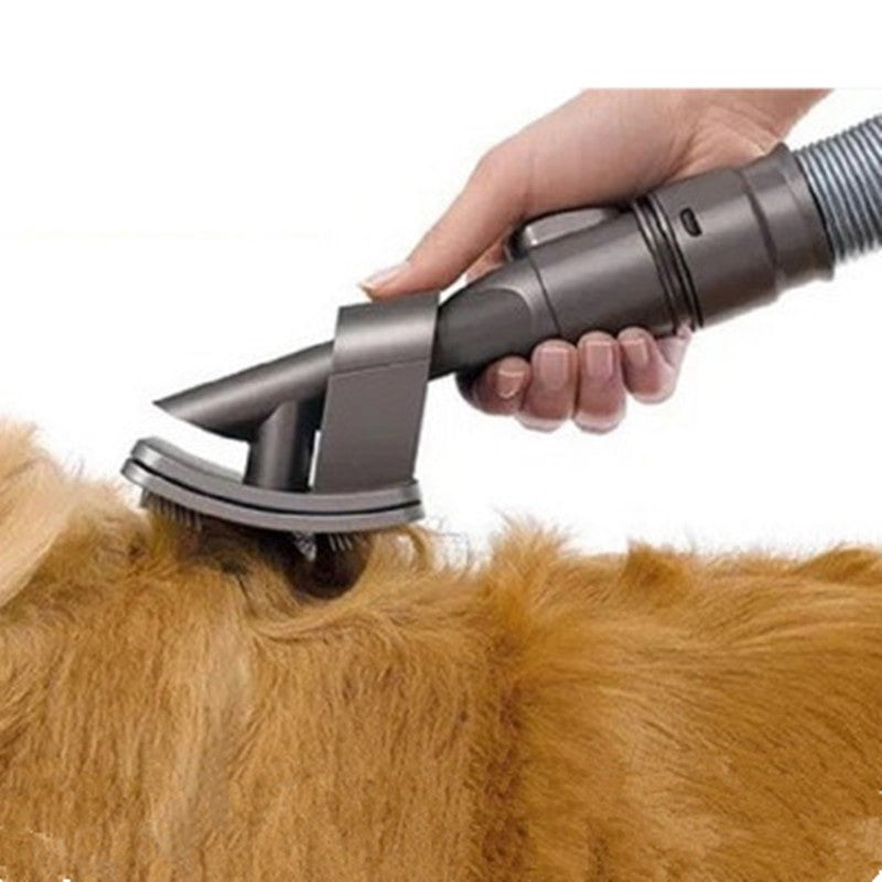 Pet grooming brush vacuum cleaner attachment set groom and clean in one go