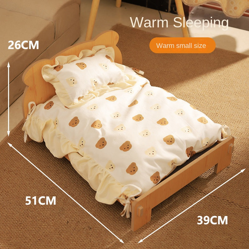 Solid Wood Princess Cat Bed