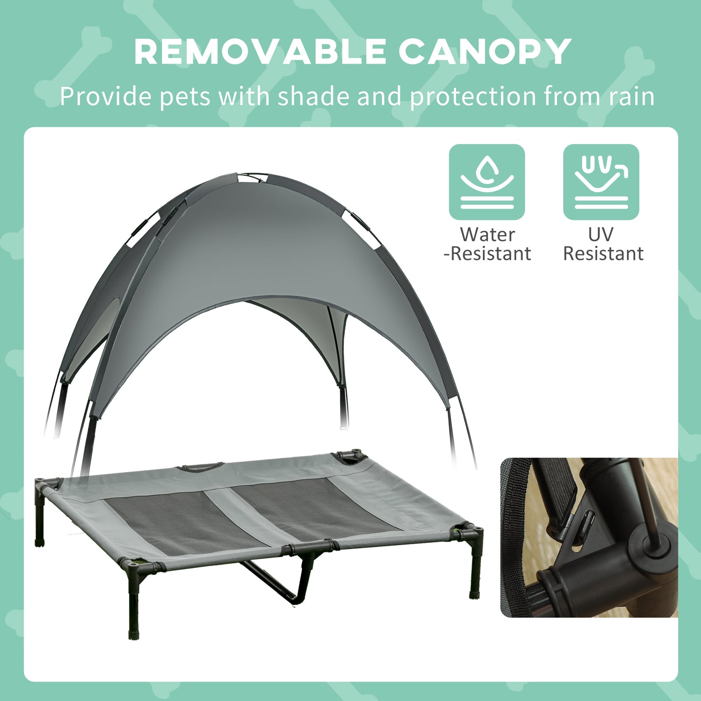 Elevated pet bed for camping